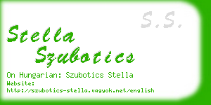 stella szubotics business card